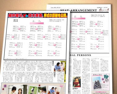 ブライダル新聞に席次表が組み込めます
