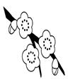 枝付きの梅の花の白黒イラスト | かわいい無料の白黒イラスト ...